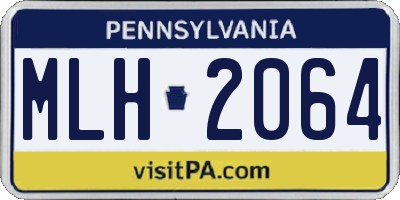 PA license plate MLH2064