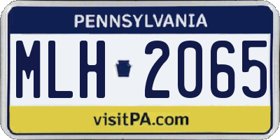 PA license plate MLH2065