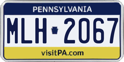 PA license plate MLH2067