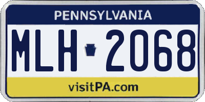 PA license plate MLH2068