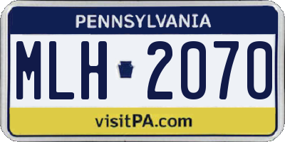 PA license plate MLH2070