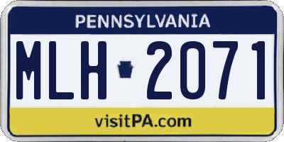 PA license plate MLH2071