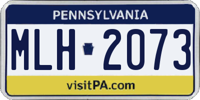 PA license plate MLH2073
