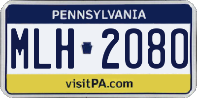 PA license plate MLH2080