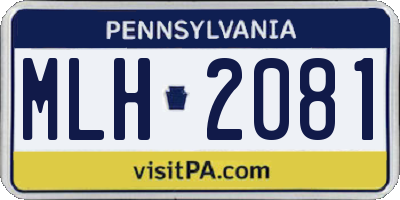 PA license plate MLH2081