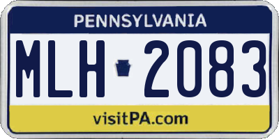 PA license plate MLH2083