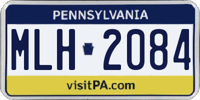 PA license plate MLH2084
