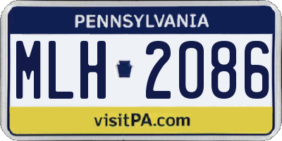 PA license plate MLH2086