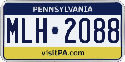 PA license plate MLH2088