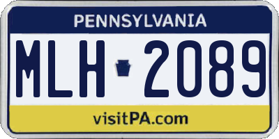 PA license plate MLH2089