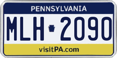 PA license plate MLH2090