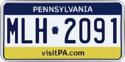 PA license plate MLH2091