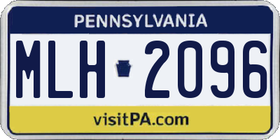 PA license plate MLH2096