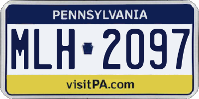 PA license plate MLH2097