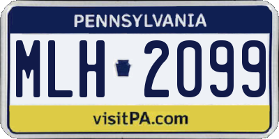 PA license plate MLH2099