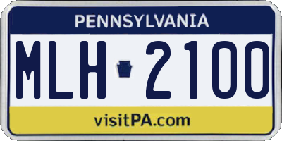 PA license plate MLH2100