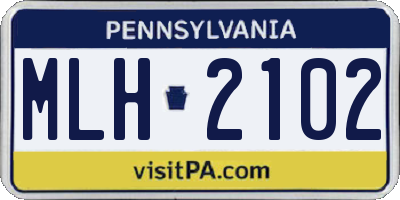 PA license plate MLH2102