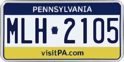 PA license plate MLH2105