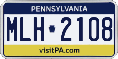 PA license plate MLH2108