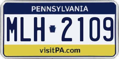 PA license plate MLH2109