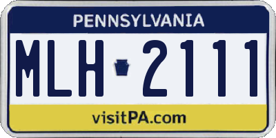 PA license plate MLH2111