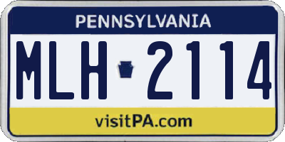 PA license plate MLH2114
