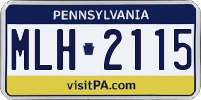PA license plate MLH2115