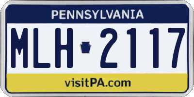 PA license plate MLH2117