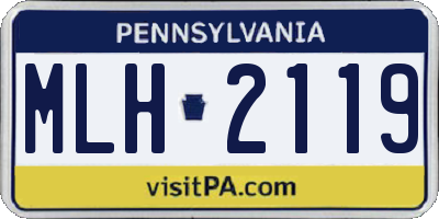 PA license plate MLH2119