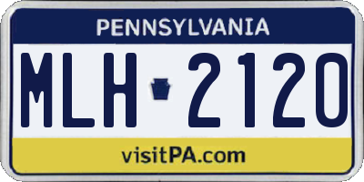 PA license plate MLH2120