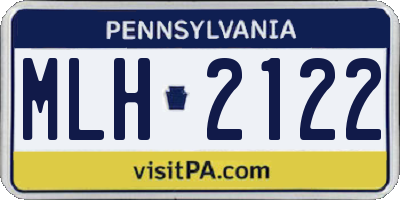PA license plate MLH2122