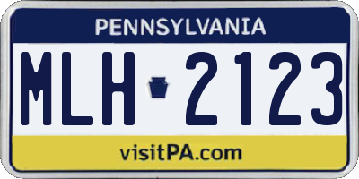 PA license plate MLH2123