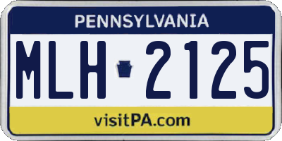 PA license plate MLH2125