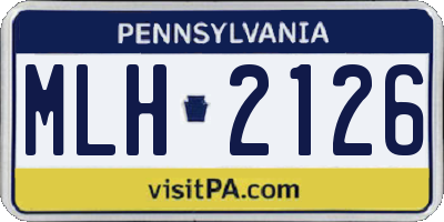 PA license plate MLH2126