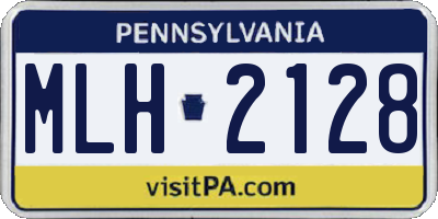 PA license plate MLH2128