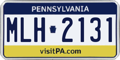 PA license plate MLH2131