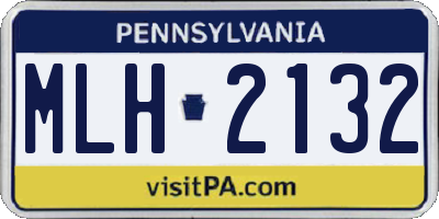 PA license plate MLH2132