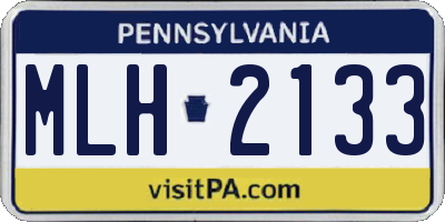 PA license plate MLH2133
