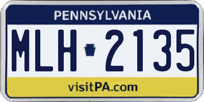 PA license plate MLH2135