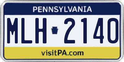 PA license plate MLH2140