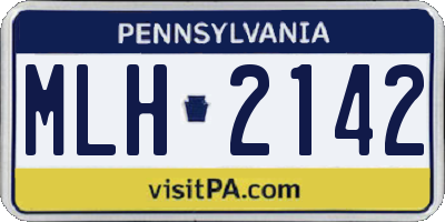 PA license plate MLH2142