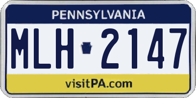 PA license plate MLH2147