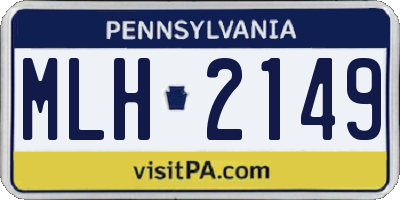 PA license plate MLH2149