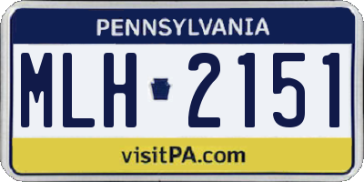PA license plate MLH2151