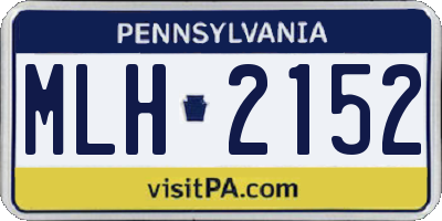 PA license plate MLH2152