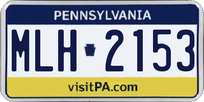 PA license plate MLH2153
