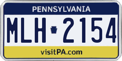 PA license plate MLH2154