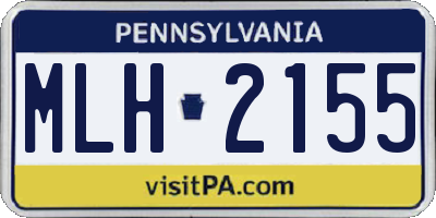 PA license plate MLH2155