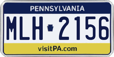PA license plate MLH2156