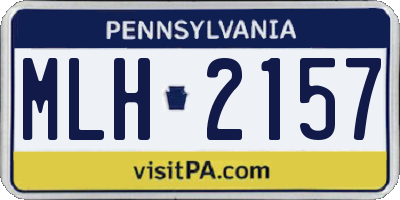 PA license plate MLH2157